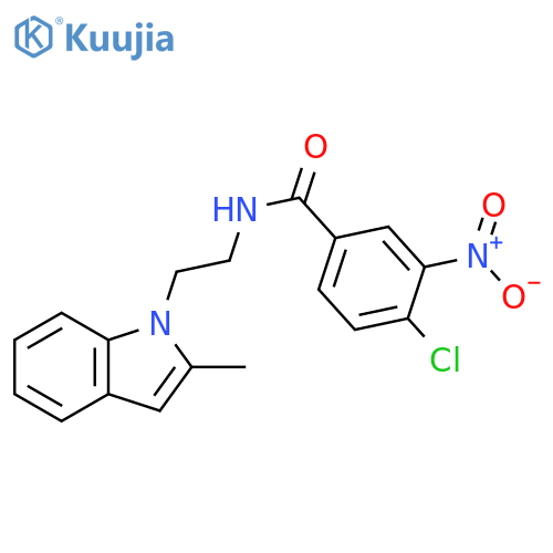 4-chloro-N-2-(2-methyl-1H-indol-1-yl)ethyl-3-nitrobenzamide structure