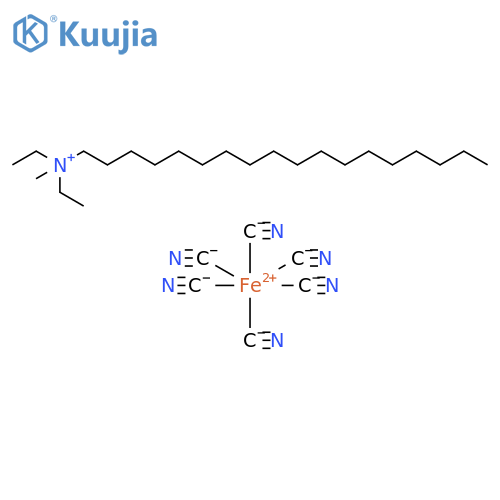tetrakis(diethylmethyloctylammonium) hexa(cyano-C)ferrate(4-) structure
