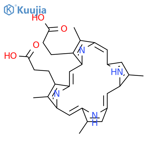 21H,23H-Porphine-2,18-dipropanoicacid, 3,7,12,17-tetramethyl-, hydrochloride (1:2) structure