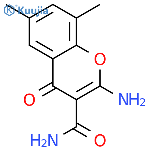 4H-1-Benzopyran-3-carboxamide, 2-amino-6,8-dimethyl-4-oxo- structure