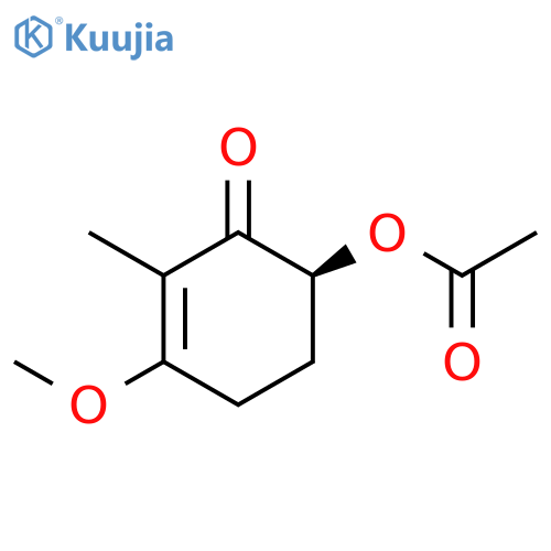 2-CYCLOHEXEN-1-ONE, 6-(ACETYLOXY)-3-METHOXY-2-METHYL-, (6S)- structure