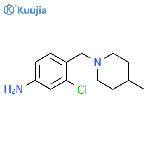 Benzenamine, 3-chloro-4-[(4-methyl-1-piperidinyl)methyl]- structure