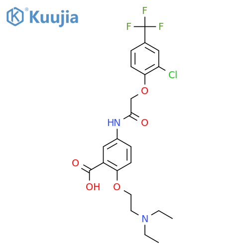 Benzoic acid,5-[[[2-chloro-4-(trifluoromethyl)phenoxy]acetyl]amino]-2-[2-(diethylamino)ethoxy]- structure