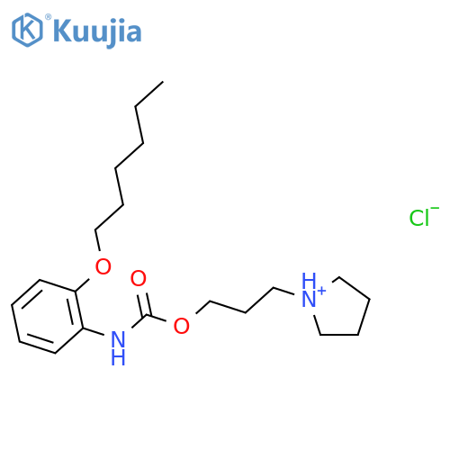 1-[3-({[2-(hexyloxy)phenyl]carbamoyl}oxy)propyl]pyrrolidinium chloride structure