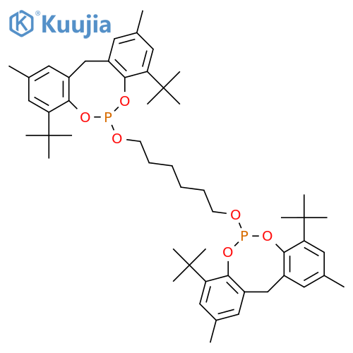 6,6'-[hexane-1,6-diylbis(oxy)]bis(4,8-di-tert-butyl-2,10-dimethyl-12H-dibenzo[d,g][1,3,2]dioxaphosphocine) structure