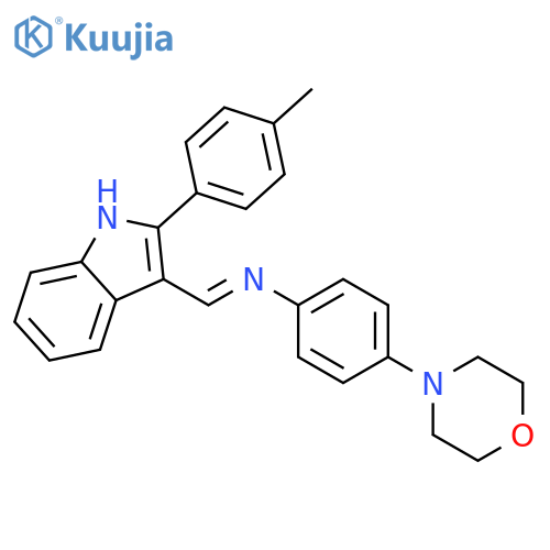 Benzenamine,N-[[2-(4-methylphenyl)-1H-indol-3-yl]methylene]-4-(4-morpholinyl)- structure