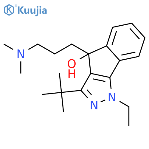 3-tert-butyl-4-[3-(dimethylamino)propyl]-1-ethyl-1,4-dihydroindeno[1,2-c]pyrazol-4-ol structure