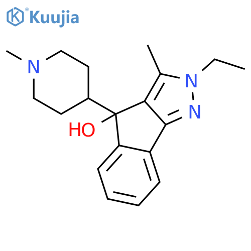 2-ethyl-3-methyl-4-(1-methylpiperidin-4-yl)-2,4-dihydroindeno[1,2-c]pyrazol-4-ol structure