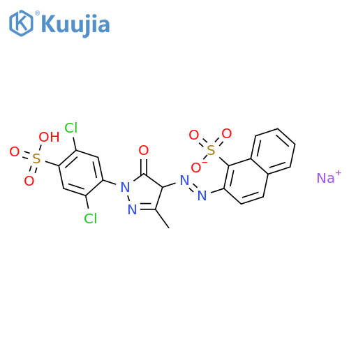 1-Naphthalenesulfonicacid,2-[2-[1-(2,5-dichloro-4-sulfophenyl)-4,5-dihydro-3-methyl-5-oxo-1H-pyrazol-4-yl]diazenyl]-,sodium salt (1:?) structure