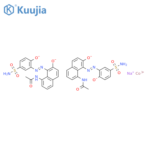 Cobaltate(1-),bis[N-[8-[2-[5-(aminosulfonyl)-2-(hydroxy-kO)phenyl]diazenyl-kN1]-7-(hydroxy-kO)-1-naphthalenyl]acetamidato(2-)]-, sodium (1:1) structure