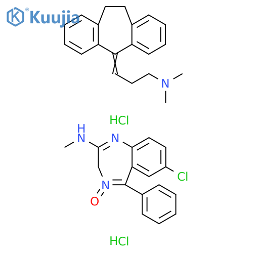 3H-1,4-Benzodiazepin-2-amine, 7-chloro-N-methyl-5-phenyl-, 4-oxide, monohydrochloride, mixt. with 3-(10,11-dihydro-5H-dibenzo[a,d]cyclohepten-5-ylidene)-N,N-dimethyl-1-propanamine hydrochloride (9CI) structure