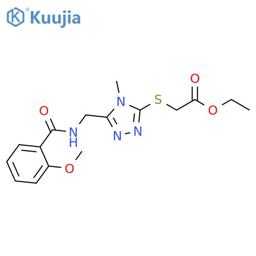 ethyl 2-[(5-{[(2-methoxyphenyl)formamido]methyl}-4-methyl-4H-1,2,4-triazol-3-yl)sulfanyl]acetate structure