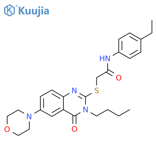 2-{[3-butyl-6-(morpholin-4-yl)-4-oxo-3,4-dihydroquinazolin-2-yl]sulfanyl}-N-(4-ethylphenyl)acetamide structure