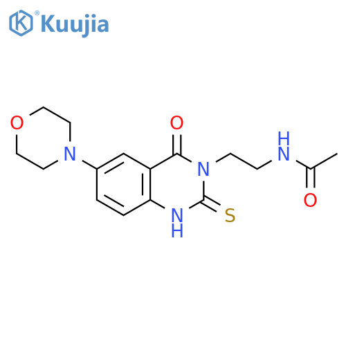N-{2-6-(morpholin-4-yl)-4-oxo-2-sulfanylidene-1,2,3,4-tetrahydroquinazolin-3-ylethyl}acetamide structure