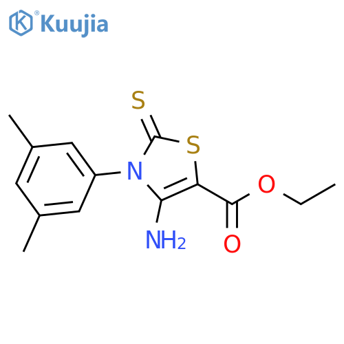ethyl 4-amino-3-(3,5-dimethylphenyl)-2-sulfanylidene-2,3-dihydro-1,3-thiazole-5-carboxylate structure