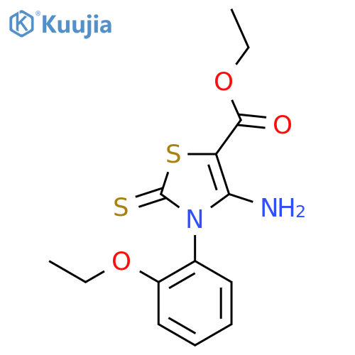 ethyl 4-amino-3-(2-ethoxyphenyl)-2-sulfanylidene-2,3-dihydro-1,3-thiazole-5-carboxylate structure