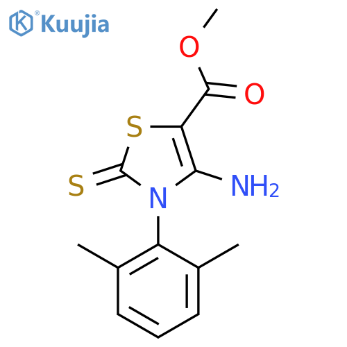 methyl 4-amino-3-(2,6-dimethylphenyl)-2-sulfanylidene-2,3-dihydro-1,3-thiazole-5-carboxylate structure
