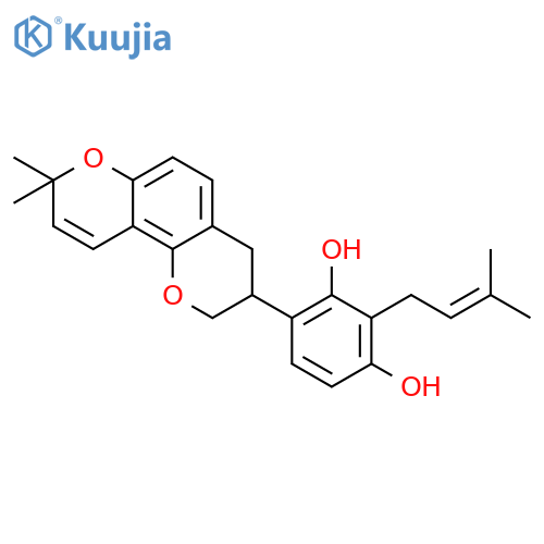 4-[(3R)-8,8-dimethyl-3,4-dihydro-2H,8H-pyrano[2,3-f]chromen-3-yl]-2-(3-methylbut-2-en-1-yl)benzene-1,3-diol structure