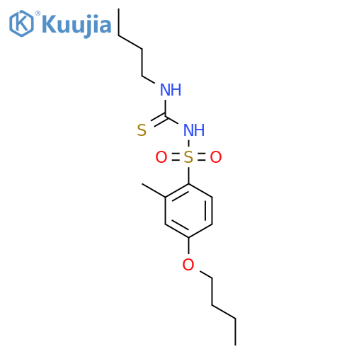 4-butoxy-N-(butylcarbamothioyl)-2-methylbenzenesulfonamide structure