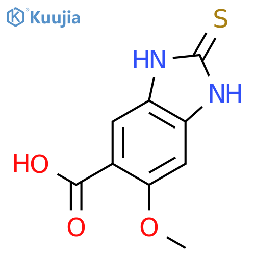 1H-BENZIMIDAZOLE-5-CARBOXYLIC ACID, 2,3-DIHYDRO-6-METHOXY-2-THIOXO- structure