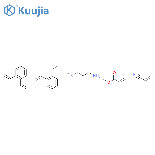 1,2-diethenylbenzene; N,N-dimethylpropane-1,3-diamine; 1-ethenyl-2-ethyl-benzene; methyl prop-2-enoate; prop-2-enenitrile structure