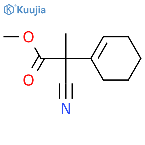 1-Cyclohexene-1-aceticacid, a-cyano-a-methyl-, methyl ester structure