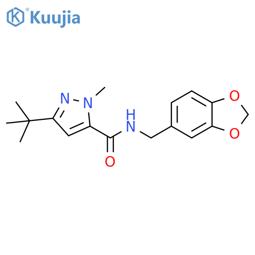 1H-Pyrazole-5-carboxamide,N-(1,3-benzodioxol-5-ylmethyl)-3-(1,1-dimethylethyl)-1-methyl- structure