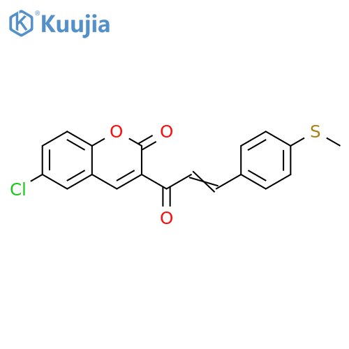 6-chloro-3-[(2E)-3-[4-(methylsulfanyl)phenyl]prop-2-enoyl]-2H-chromen-2-one structure