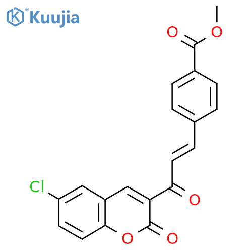 methyl 4-(1E)-3-(6-chloro-2-oxo-2H-chromen-3-yl)-3-oxoprop-1-en-1-ylbenzoate structure