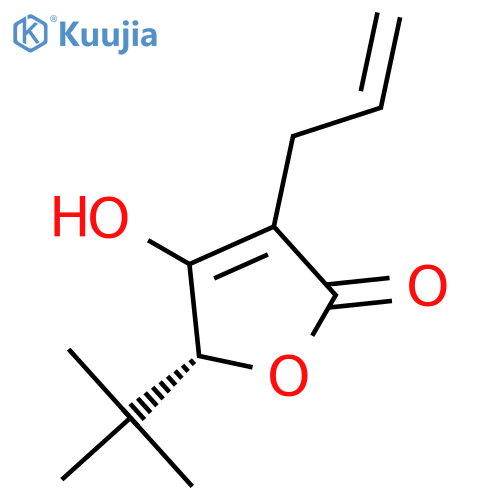 2(5H)-Furanone, 5-(1,1-dimethylethyl)-4-hydroxy-3-(2-propenyl)-, (5R)- structure