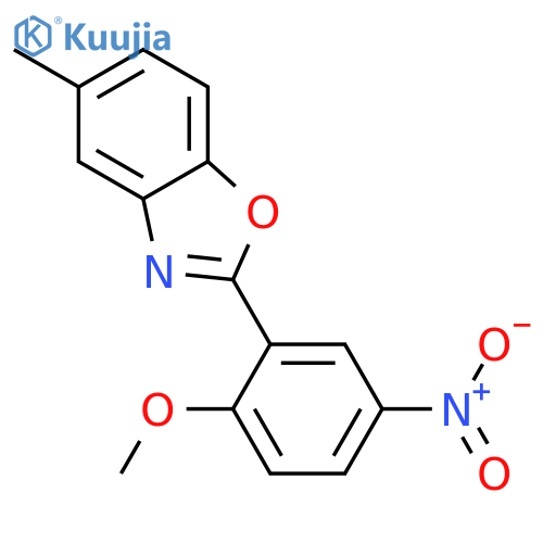 BENZOXAZOLE, 2-(2-METHOXY-5-NITROPHENYL)-5-METHYL- structure