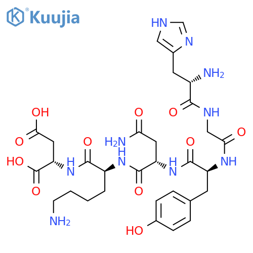 L-Aspartic acid, L-histidylglycyl-L-tyrosyl-L-asparaginyl-L-lysyl- structure