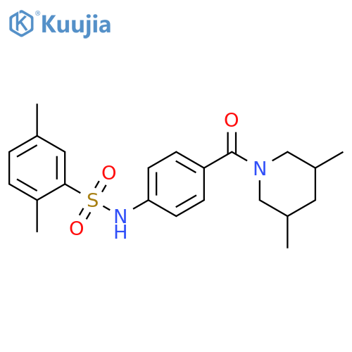 N-4-(3,5-dimethylpiperidine-1-carbonyl)phenyl-2,5-dimethylbenzene-1-sulfonamide structure