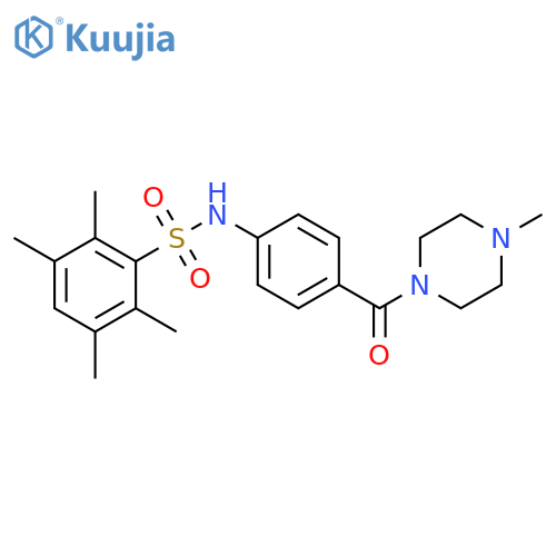 2,3,5,6-tetramethyl-N-4-(4-methylpiperazine-1-carbonyl)phenylbenzene-1-sulfonamide structure