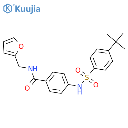 4-(4-tert-butylbenzenesulfonamido)-N-(furan-2-yl)methylbenzamide structure