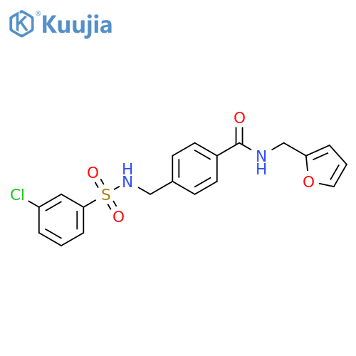4-(3-chlorobenzenesulfonamido)methyl-N-(furan-2-yl)methylbenzamide structure