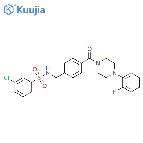 3-chloro-N-({4-4-(2-fluorophenyl)piperazine-1-carbonylphenyl}methyl)benzene-1-sulfonamide structure
