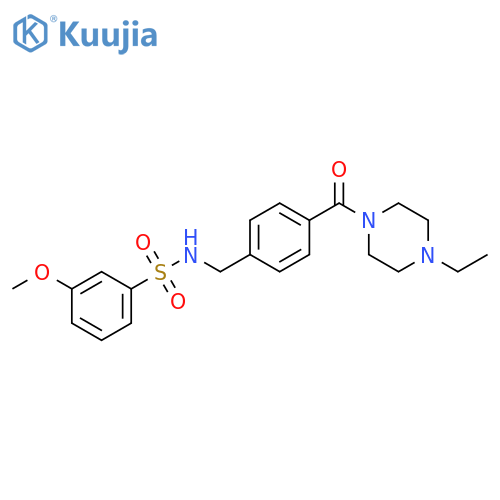 N-{[4-(4-ethylpiperazine-1-carbonyl)phenyl]methyl}-3-methoxybenzene-1-sulfonamide structure