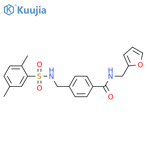 4-(2,5-dimethylbenzenesulfonamido)methyl-N-(furan-2-yl)methylbenzamide structure