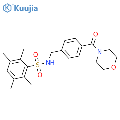 2,3,5,6-tetramethyl-N-{4-(morpholine-4-carbonyl)phenylmethyl}benzene-1-sulfonamide structure