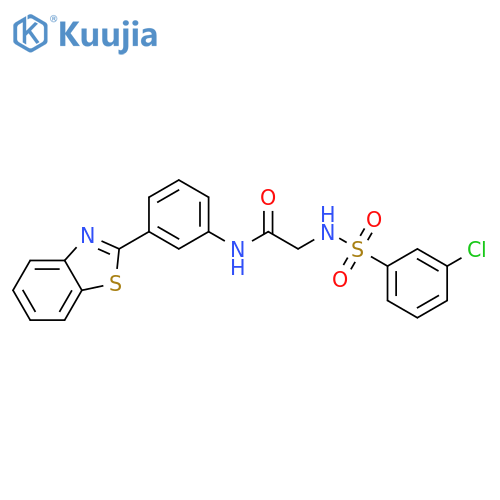N-[3-(1,3-benzothiazol-2-yl)phenyl]-2-(3-chlorobenzenesulfonamido)acetamide structure