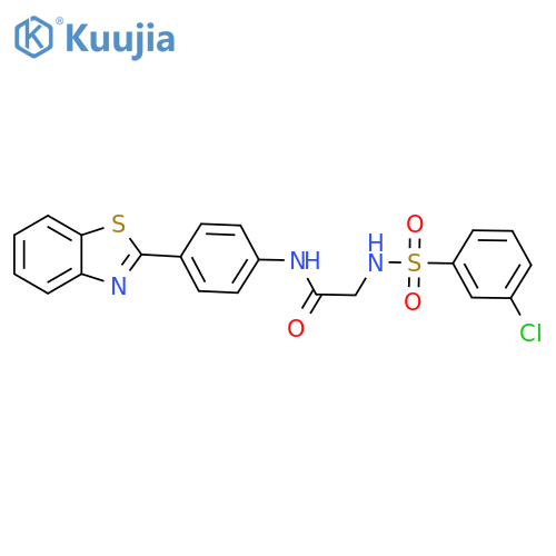 N-4-(1,3-benzothiazol-2-yl)phenyl-2-(3-chlorobenzenesulfonamido)acetamide structure