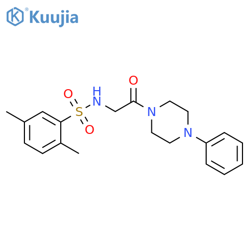 2,5-dimethyl-N-2-oxo-2-(4-phenylpiperazin-1-yl)ethylbenzene-1-sulfonamide structure