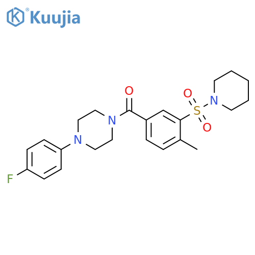 1-(4-fluorophenyl)-4-4-methyl-3-(piperidine-1-sulfonyl)benzoylpiperazine structure