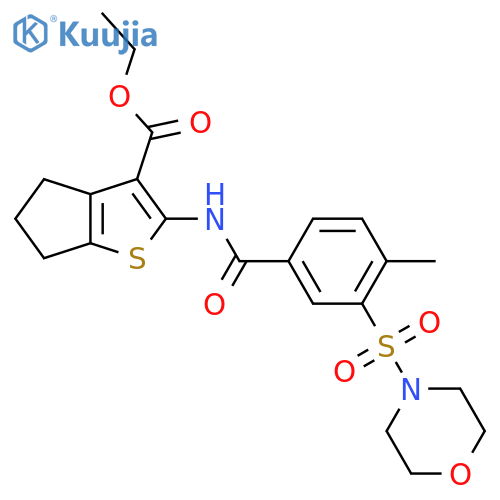 ethyl 2-4-methyl-3-(morpholine-4-sulfonyl)benzamido-4H,5H,6H-cyclopentabthiophene-3-carboxylate structure