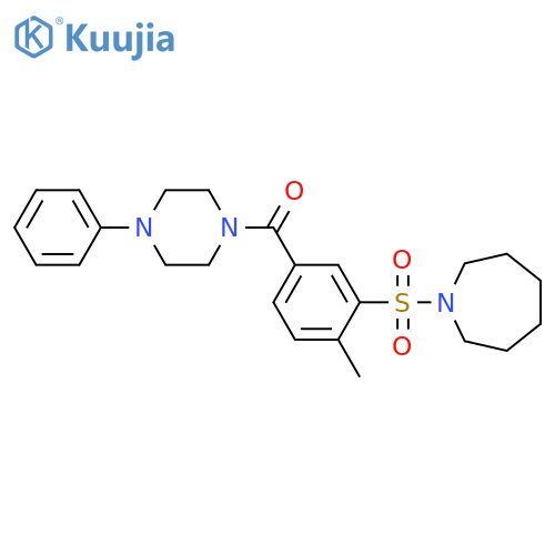 1-2-methyl-5-(4-phenylpiperazine-1-carbonyl)benzenesulfonylazepane structure