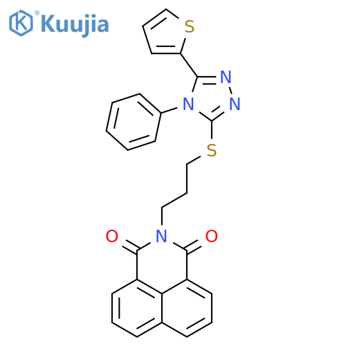 3-(3-{4-phenyl-5-(thiophen-2-yl)-4H-1,2,4-triazol-3-ylsulfanyl}propyl)-3-azatricyclo7.3.1.0^{5,13}trideca-1(12),5,7,9(13),10-pentaene-2,4-dione structure