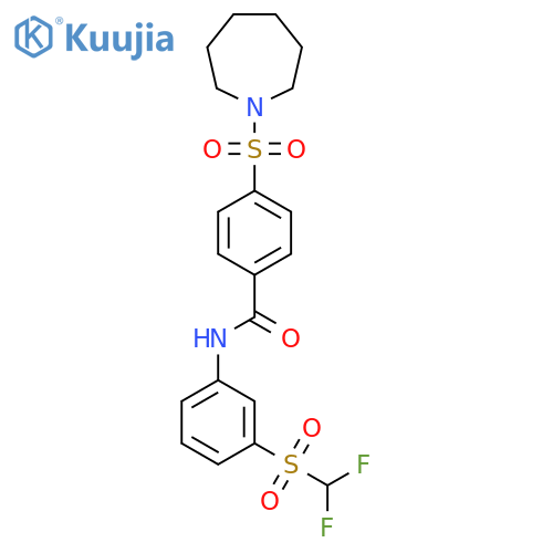 4-(azepane-1-sulfonyl)-N-(3-difluoromethanesulfonylphenyl)benzamide structure