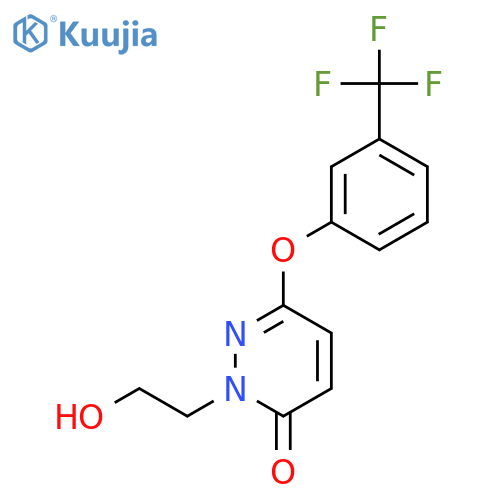 2-(2-hydroxyethyl)-6-[3-(trifluoromethyl)phenoxy]pyridazin-3(2H)-one structure