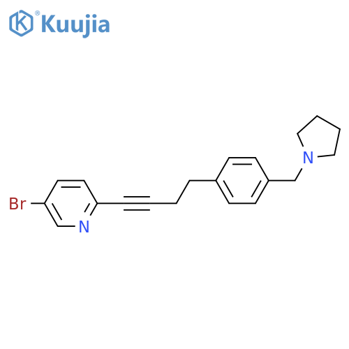 PYRIDINE, 5-BROMO-2-[4-[4-(1-PYRROLIDINYLMETHYL)PHENYL]-1-BUTYNYL]- structure